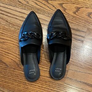 A New Day Black Chain Detail Mules